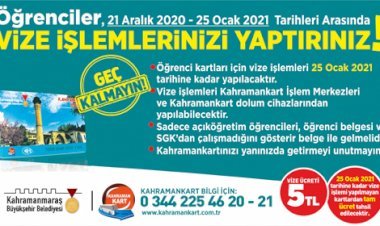Öğrenci Kartlarında Vize İşlemleri Başlıyor
