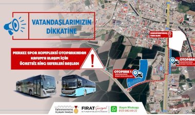 MERKEZ SPOR KOMPLEKSİ OTOPARKINDAN FUARA ÜCRETSİZ RİNG SEFERLERİ BAŞLADI!