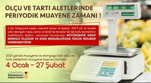 Ölçü ve Tartı Aletleri Periyodik Muayene Başvuruları Başladı