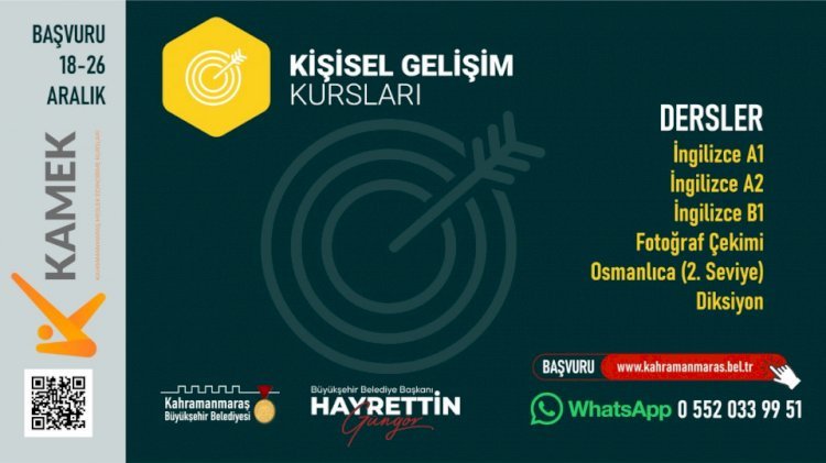 KAMEK’in Yeni Kurslarına Başvurularda Son Gün!